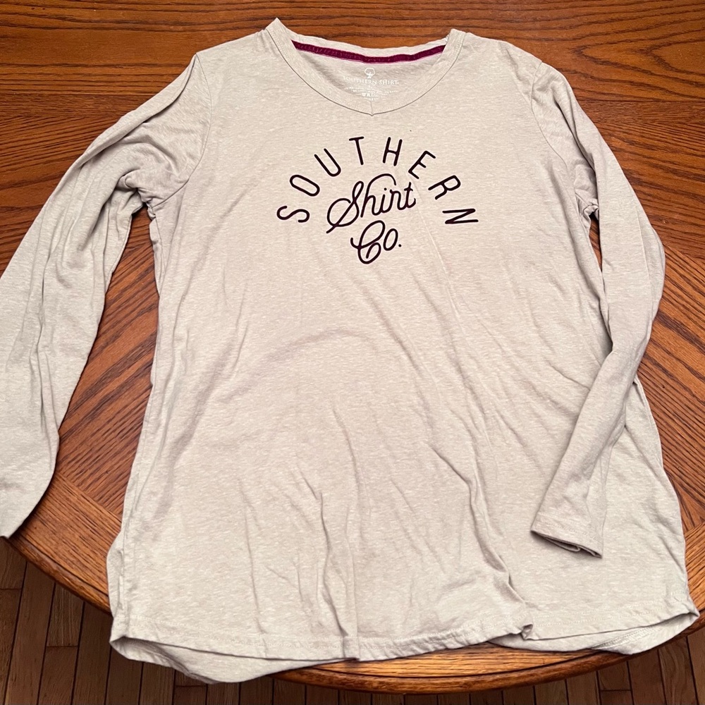 Southern Shirt Co. Beige Long Sleeve Tee